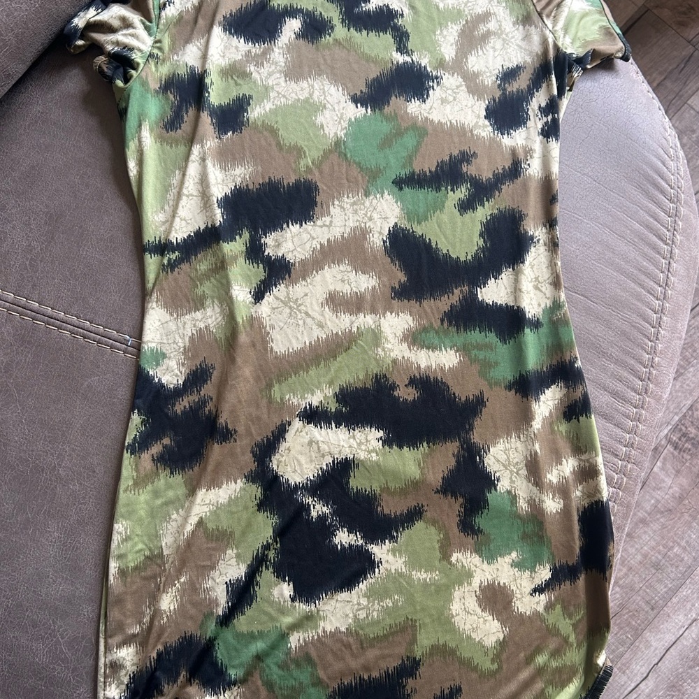 Camouflage Print T-Shirt Dress